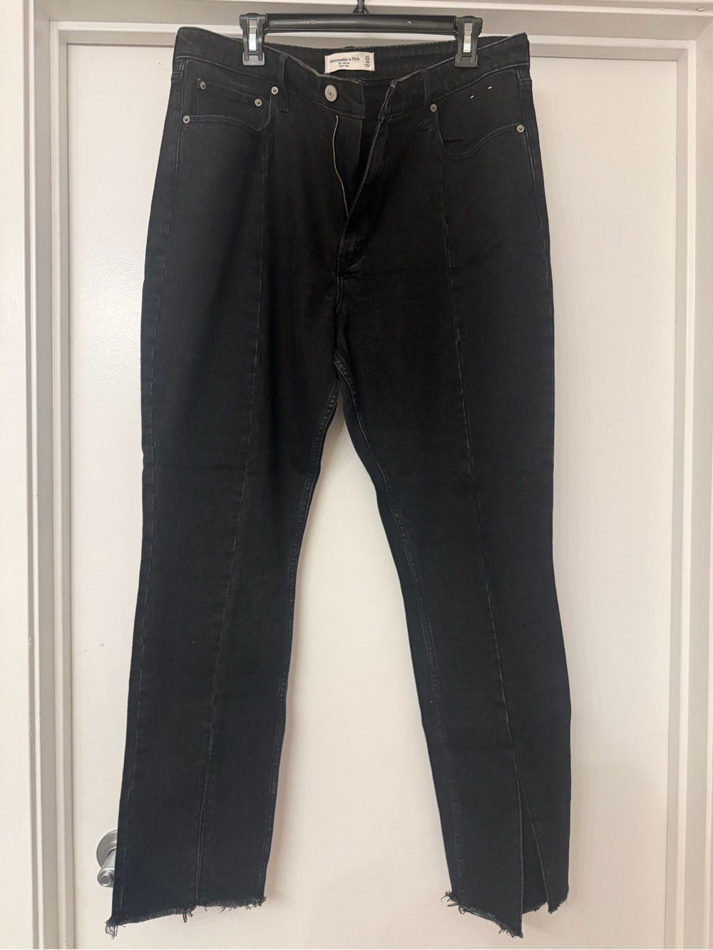 Abercrombie & Fitch Women’s Black Jeans with Split Hem Detail